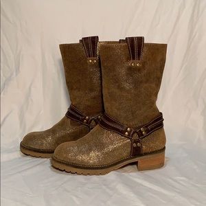Golden Leather Boots